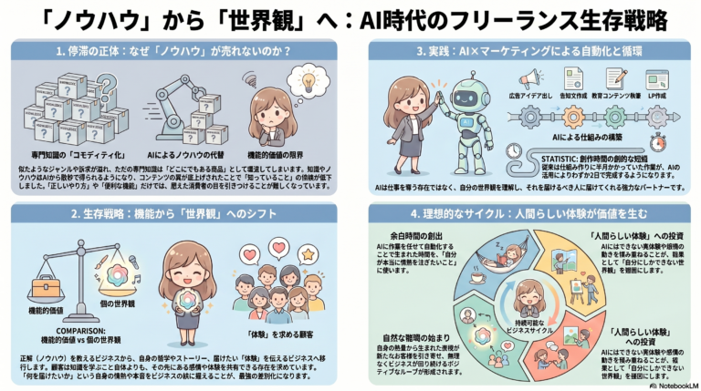 「ノウハウ」が売れない時代へ。フリーランスが生き残るための「AI×マーケティング循環」戦略